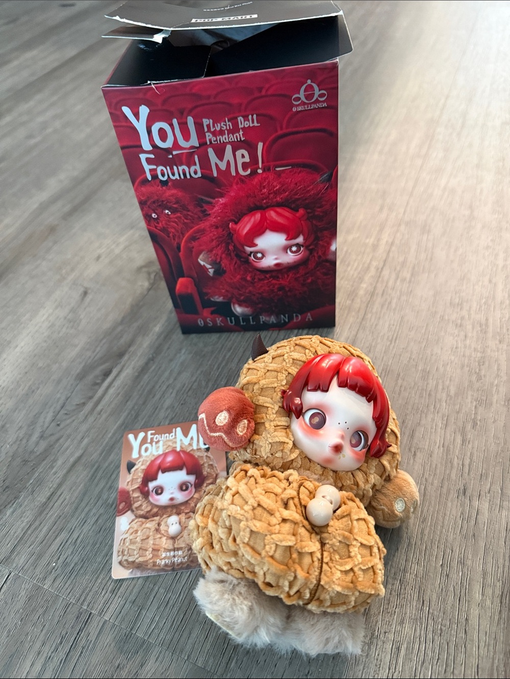You Found Me! Plush Doll Pendant - Red & Tan